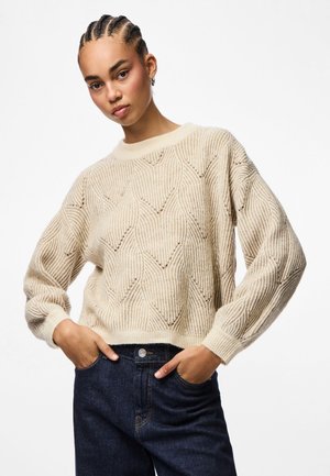 Pieces PCJENNA O NECK - Maglione - whitecap gray detail:greige