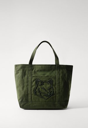 Maison Kitsuné FOX HEAD LARGE UNISEX - Cabas - ranger green