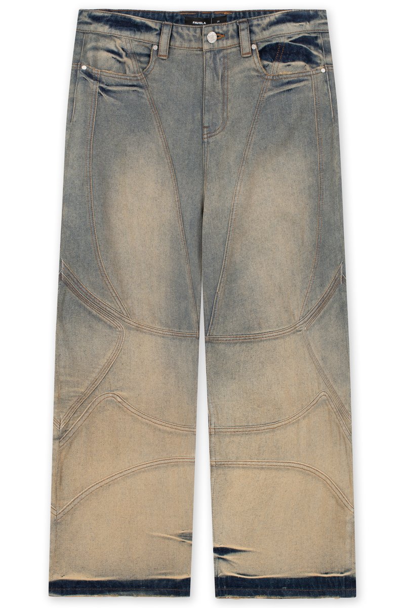 FAVELA Wijde jeans used denim