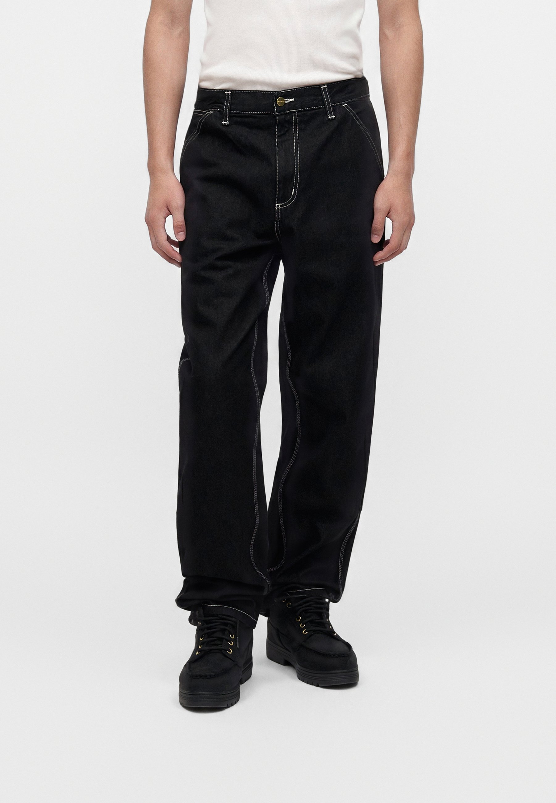Carhartt WIP SIMPLE PANT - Blugi loose fit - black one wash/denim