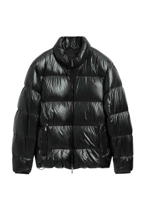 PUFFER - Leather jacket - black