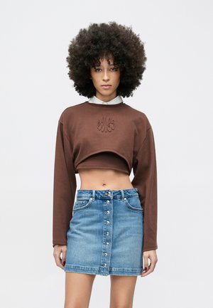 DALEISY - Tops ar garām piedurknēm - medium brown