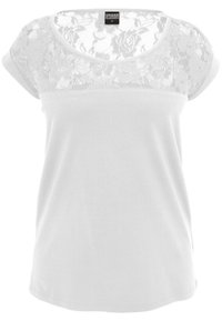 LADIES TOP LACES TEE - Triko s potiskem - white