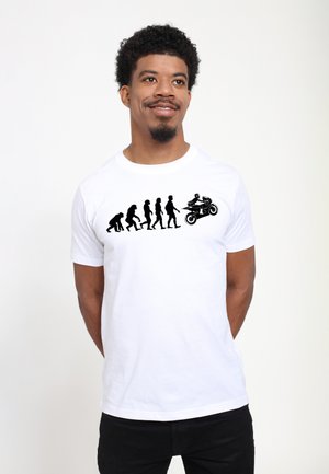 EVOLUTION BIKER - Camiseta estampada - white