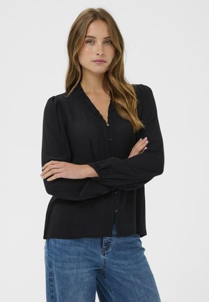 AMBER FRILL - Bluse - black deep