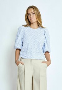 Minus - ASTRA SHORT SLEEVE - Blouse - ice blue stripe Image miniature 1