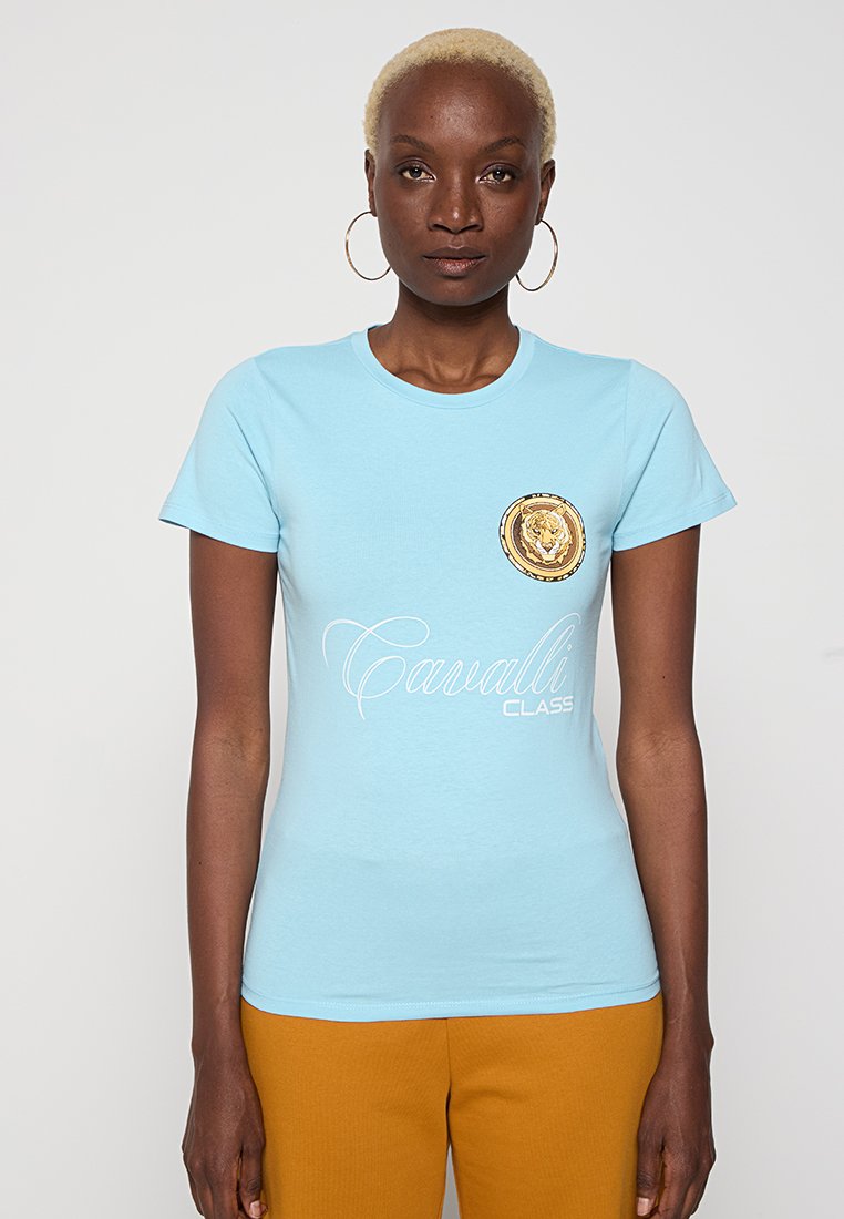 Cavalli Class T-shirt print lichtblauw Cavalli Class T-shirt print lichtblauw