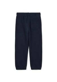 Marineblaue Sweatpants mit elastischem Bund und Bündchen, mit einer einzelnen Gesäßtasche auf der rechten Seite.