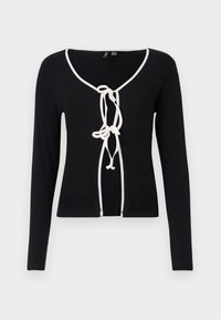 VMMIA TIE CARDIGAN - Vesta na kopčanje - black/snow white