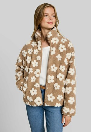 TOM TAILOR DENIM, TOM TAILOR DENIM JACKEN TEDDY JACKE MIT BLUMENMUSTER - Fleece jacket - brown teddy flower artwork