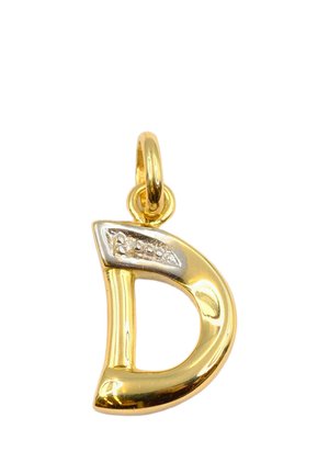 BUCHSTABE D DIAMANT - Anhänger - bicolor