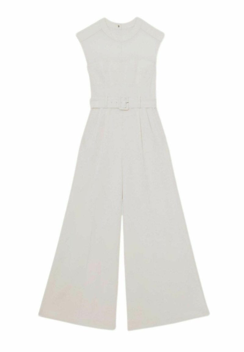 Reiss REGULAR FIT - ALBA WIDE-LEG BELTED - Haalari - ivory/valkoinen ...