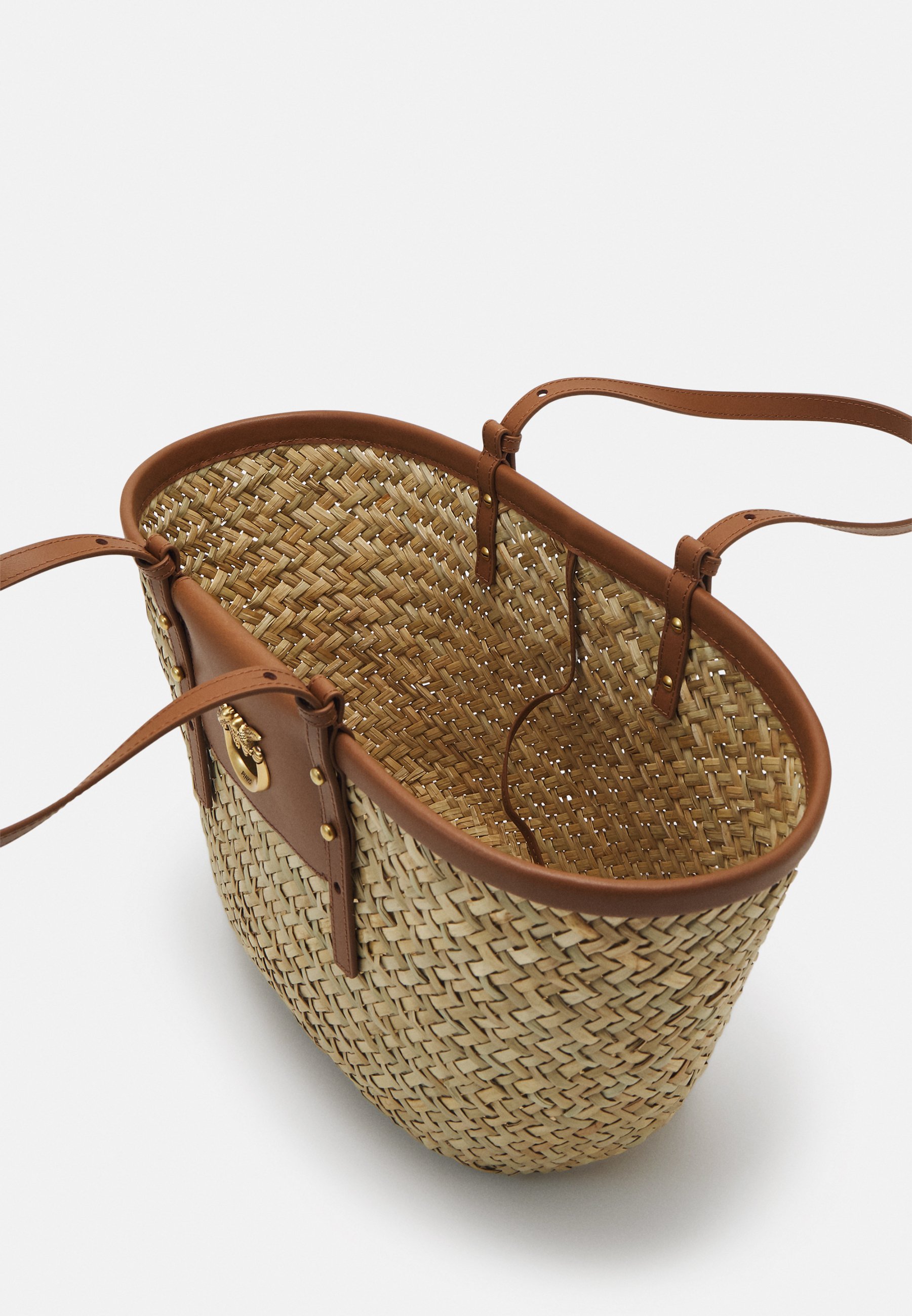 Pinko LOVE SUMMER BASKET - Handbag - natural/tan/antique