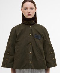 Barbour BARBOUR X ERDEM REVERSIBLE CLOVER SHOWERPROOF CAPE - Keep - khaki brown/ancient tartan green rose