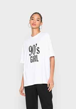PCNIANA OVERSIZED - Printtipaita - bright whiteblack