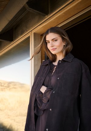 RACHEL - Kožená bunda - black coffee