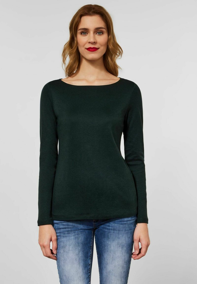 Langarmshirt Mit U Boot Ausschnitt