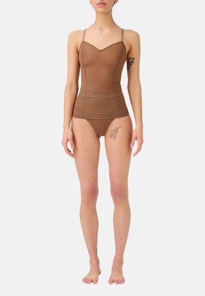 ALL MESH STRAPPY TOP - Unterhemd/-shirt - milk chocolate