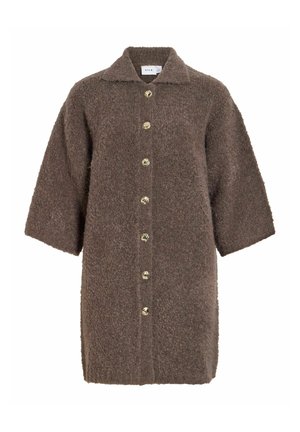VILA, KNITTED DRESS VIDAYA SHORT - Robe pull - brown
