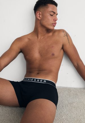 Schiesser 95/5 COTTON - 3ER PACK SHORT - Boxer aderenti - black