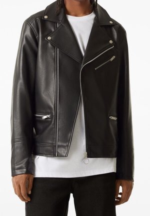 Chaqueta de cuero sintético - black