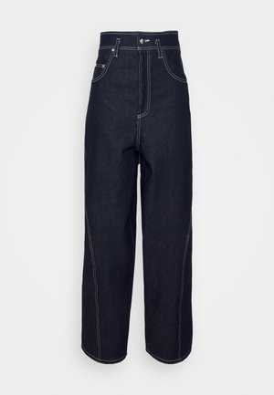 Elleme BELTED DENIM TROUSERS - Jeans Straight Leg - navy