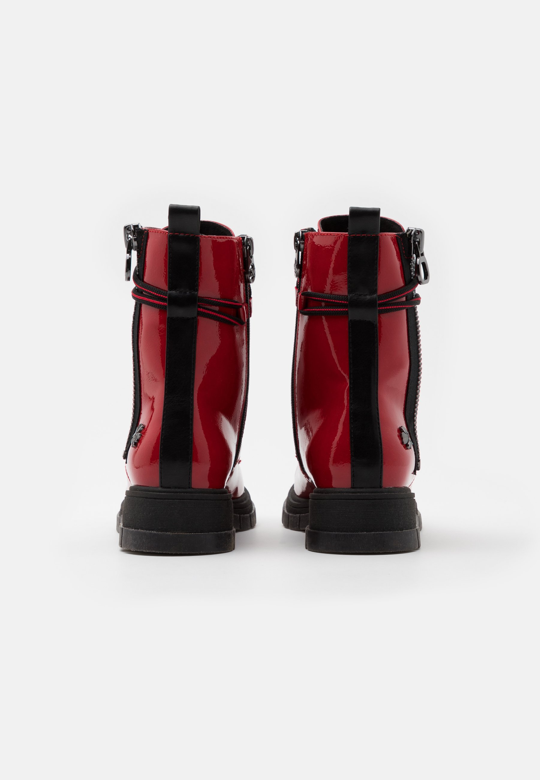 Marco Tozzi by Guido Maria Kretschmer Veterboots redRood Marco Tozzi Enkellaarsjes met plateauzool redRood