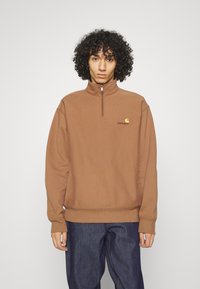 Carhartt WIP HALF ZIP AMERICAN SCRIPT - Sweatshirt - hamilton brown