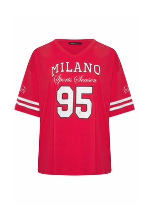 Yours Clothing, PLUS SIZE CASUAL TOPS - T-shirt print - red