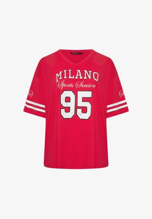 Yours Clothing, PLUS SIZE CASUAL TOPS - T-shirts print - red