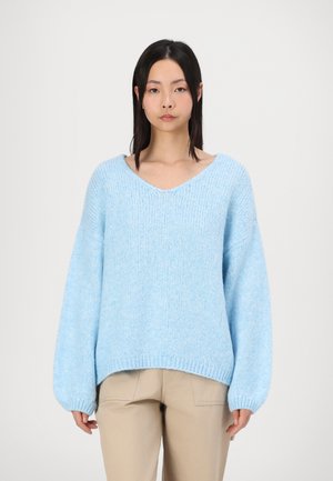JDY JDYDINEA REVERSIBLE NOOS - Strikkegenser - sky blue