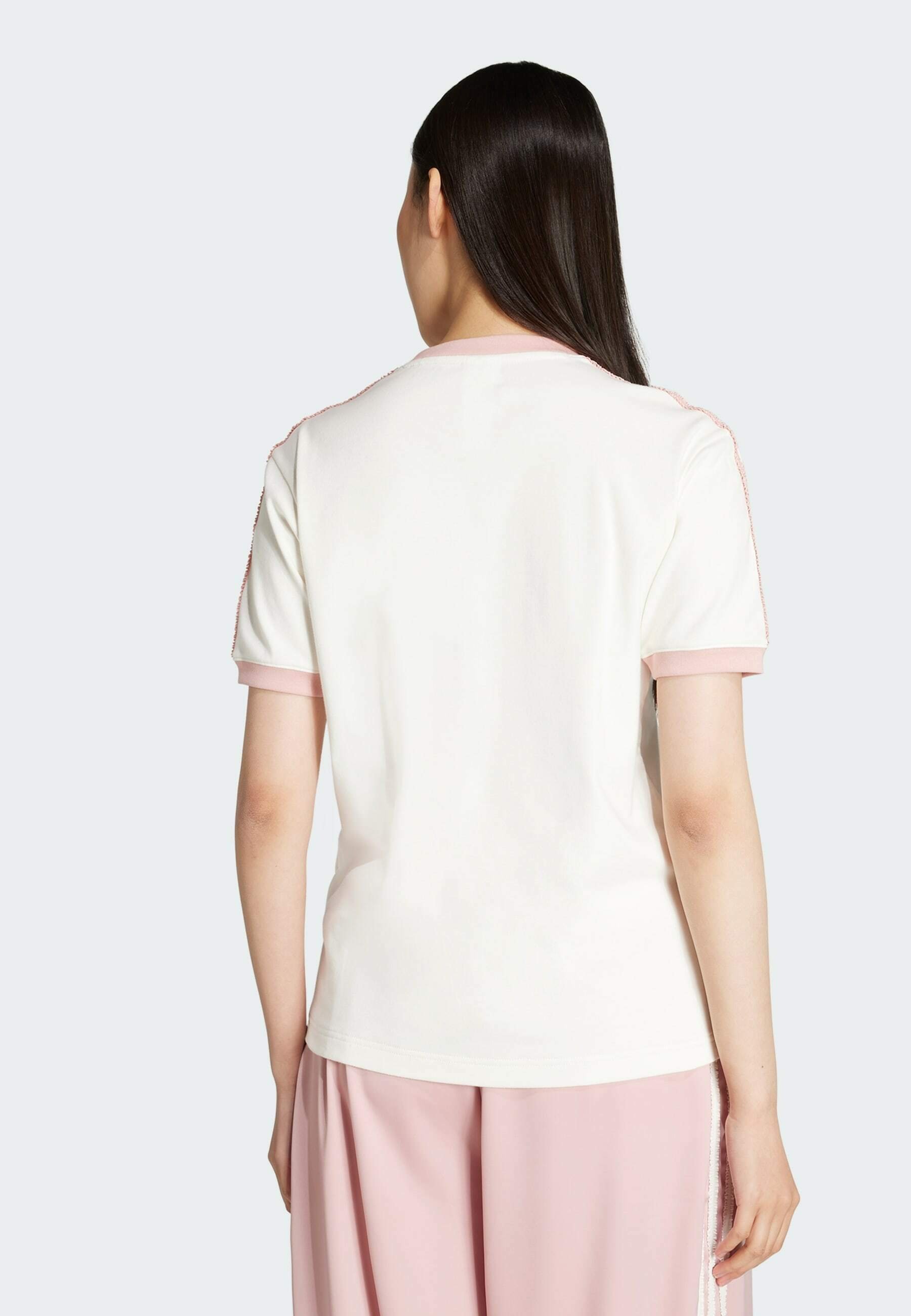 ★adidas originals★W RUFFLE 3S TEE 半袖Tシャツ★追跡可 adidas Originals RUFFLE - T-shirt z nadrukiem/mleczny