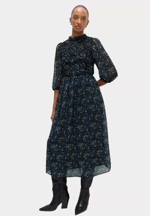 DITSY FLORAL RUCHED MIDAXI WAISTED - Jurk - black mix