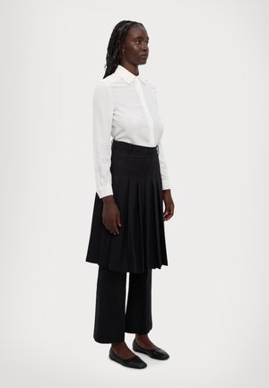 MIDI PLEATED SKIRT TROUSERS - Pantalon classique - black