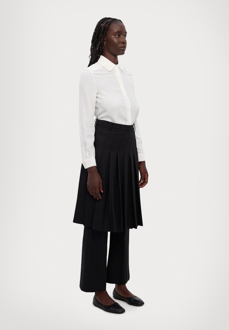 ROKH MIDI PLEATED SKIRT TROUSERS - Kalhoty - black