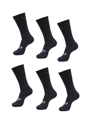 UNISEX SIMPLE FLAT 6-PACK - Zeķes - black