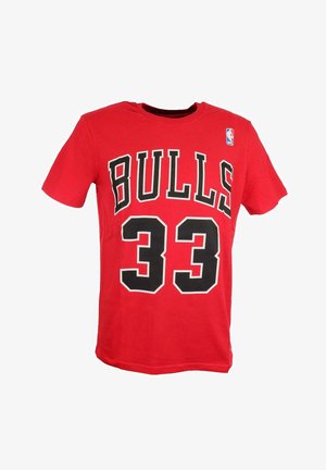 Mitchell & Ness SCOTTIE PIPPEN #33 CHICAGO BULLS RED NBA NAME AND NUMBER - Nyomott mintás póló - rot