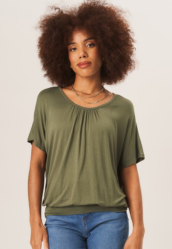 ROUND NECK SHORT SLEEVES - Basic T-shirt - khaki