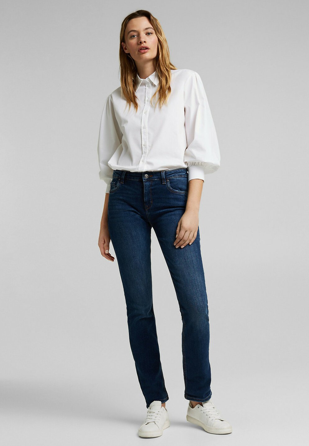 Esprit MEDIUM - Straight leg jeans - dark blue/dark-blue denim - Zalando.de