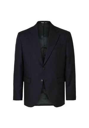 Jūrų laivyno bleiseris, pagamintas iš vilnos, su dviem mygtukais, įpjovimais atlapais, kišenėmis su sklendėmis ir lygiu pamušalu.