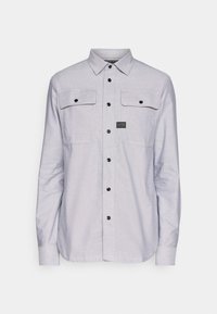 Não selecionado, correct grey/white oxford