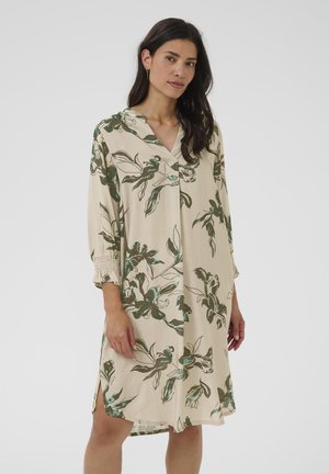 TRUDY - Freizeitkleid - feather grey green flowers