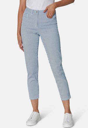 GESTREIFTE - Slim fit jeans - white   midnight blue