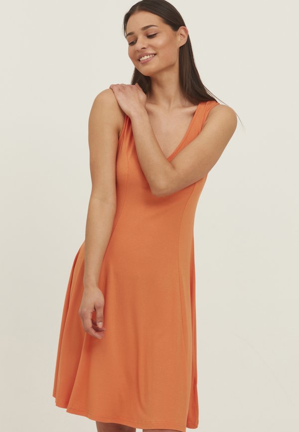 FRAMDOT - Jersey dress - dusty orange