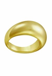 Anillo de oro con una forma de cúpula lisa y redondeada y un acabado pulido. La banda es gruesa y uniforme, resaltando su diseño minimalista.