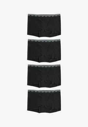 Črne bombažne bokserice, set štirih, s širokim elastičnim pasom z blagovno znamko "NEXT" in gladko teksturo.