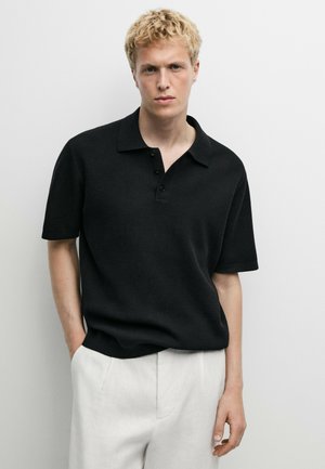 Massimo Dutti, Poloshirt - mottled dark blue