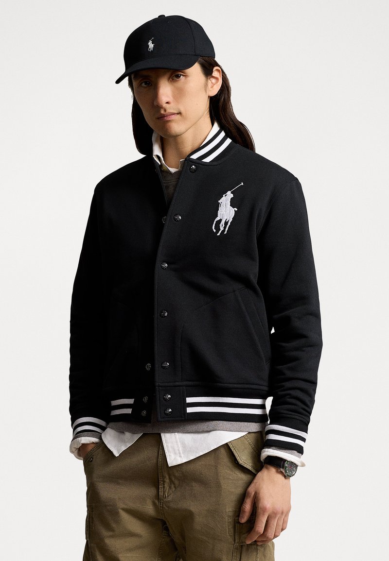 Polo Ralph Lauren - BIG PONY FLEECE BASEBALL JACKET - Blouson Bomber - black, Agrandir