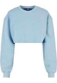 Urban Classics - CROPPED FLOWER EMBROIDERY TERRY CREW - Sweater - balticblue Miniatuurafbeelding 1