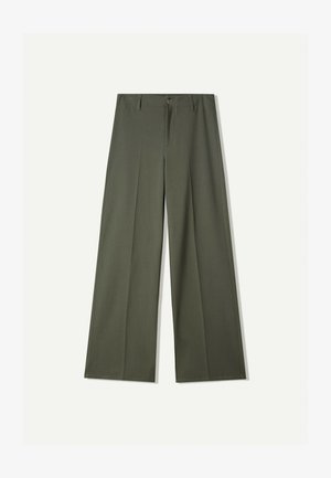 Bershka WIDE - Stoffhose - khaki
